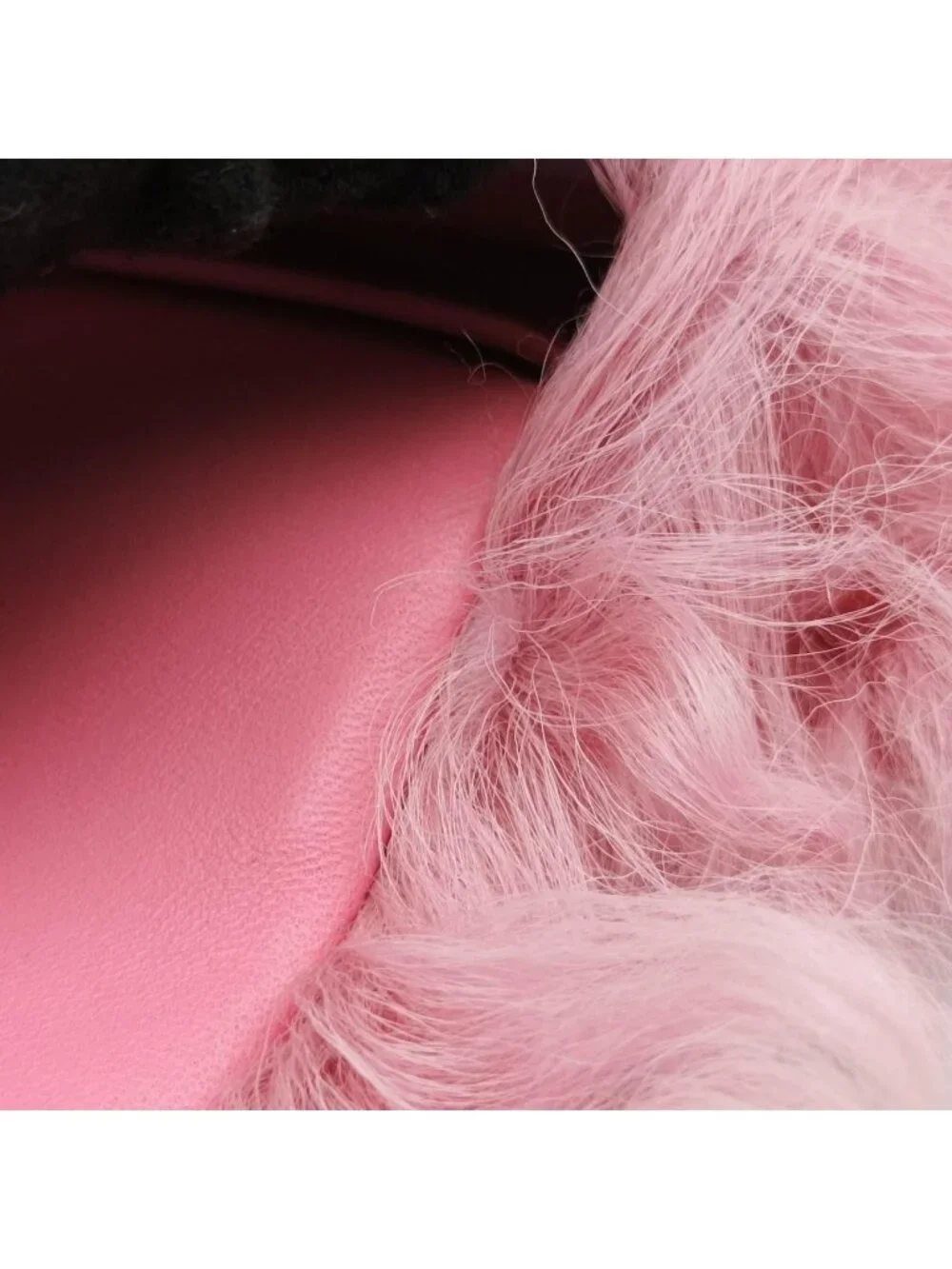 Chanel Shearling CC Hook Card Holder Pink Wool